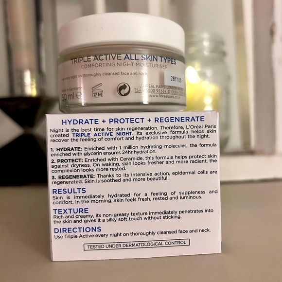 LOREAL PARIS Triple Active Comforting Moisturizer for Night for All Skin Types - Picture 2 of 2